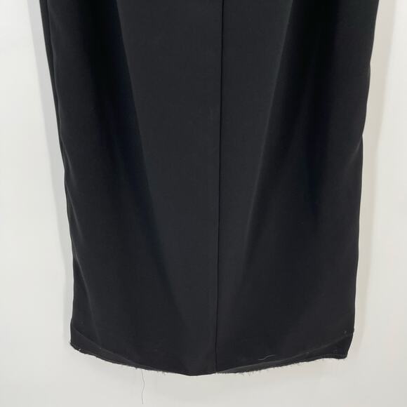 Amanda Uprichard | Queen Gown in Black Halter Neck Maxi Dress w/ Slit S - Picture 15 of 16